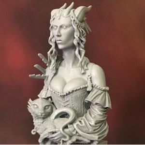 Portrait of a Young Tiefling - 1/10th Scale Resin Bust - OOP