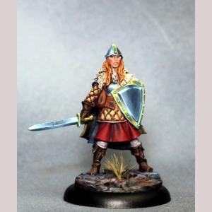 Female Warrior with Sword and Shield