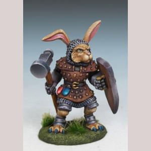 Rabbit Cleric with Warhammer and Shield